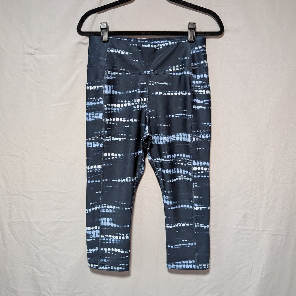 Avia Blue Capri Length Patterned High Rise Leggings Active Women's Large